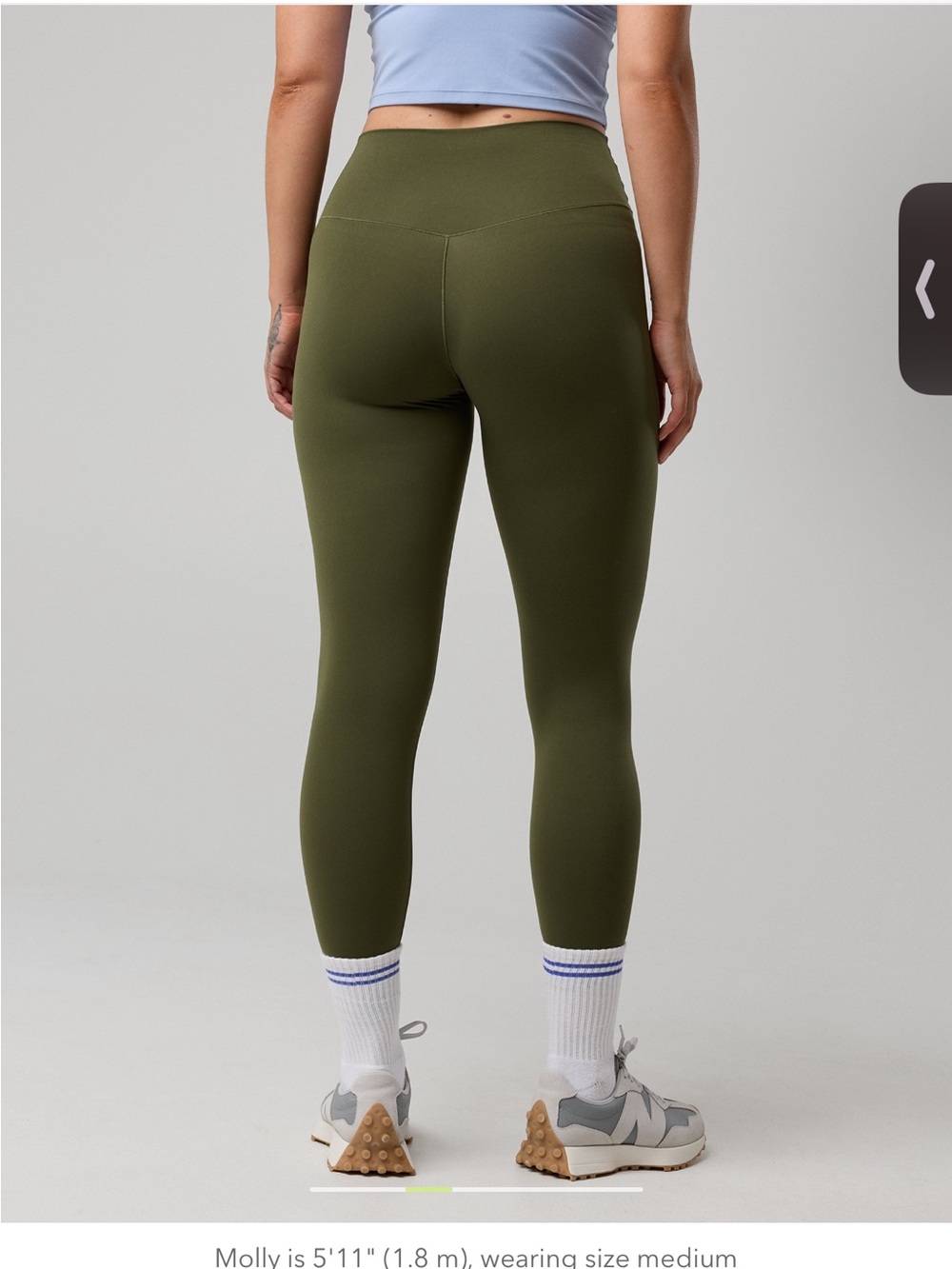 OFFLINE by Arie Real Me High Waisted Crossover Leggings Military Green NWT Sz M - Picture 3 of 15